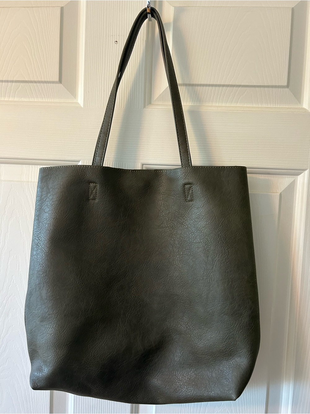 Classic Hunter Green Leather-Effect Tote Bag